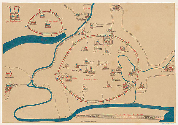 Alberto Camesina – Plán mesta Viedeň. Wien´s Alteste Stadtplan aud den Jahren 1438-1455