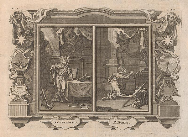 Michael Heinrich Rentz – Svätý Chryzant pri modlitbe. Svätá Dária pri modlitbe. (diptych)  