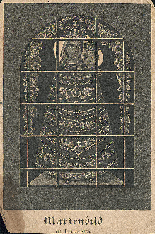 Stredoeurópsky grafik z 19. storočia – Loretánska Panna Mária