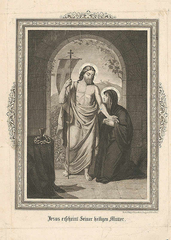 Stredoeurópsky grafik z 19. storočia – Zjavenie sa Krista svojej svätej matke