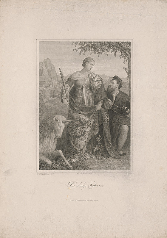 Leybold, Moretto da Brescia – Sv. Justína z Padovy s jednorožcom, uctievaná donátorom 