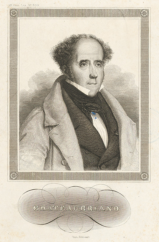 Stredoeurópsky grafik z 19. storočia – Portrét Chateaubriandta