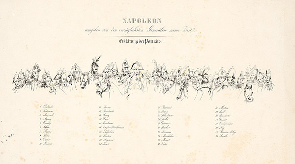 Stredoeurópsky grafik z 19. storočia – Napoleon a jeho generáli