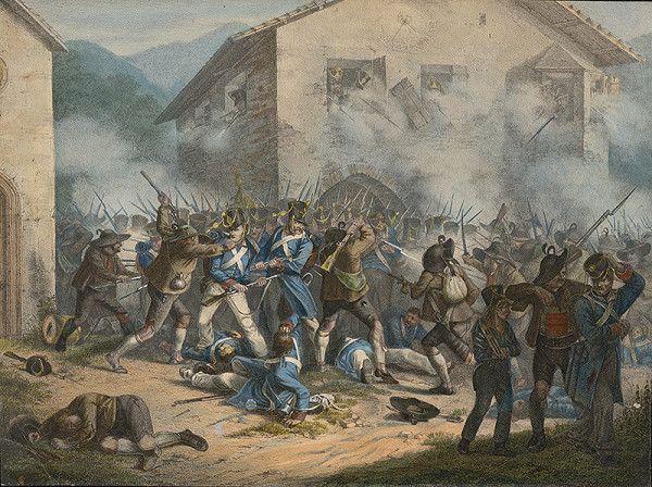 Stredoeurópsky grafik z 19. storočia – Bitka pri Oberause