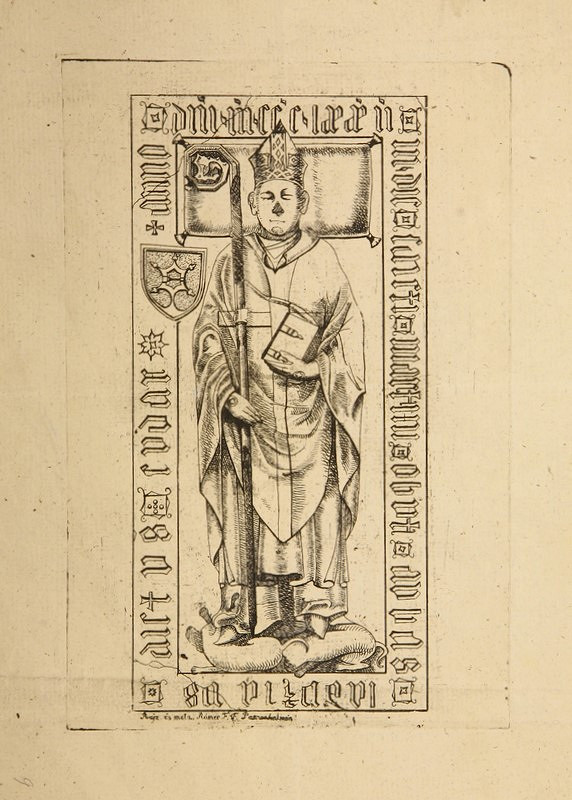 Flóris Ferenc Romer – Náhrobný kameň biskupa Ladislava Cudara 