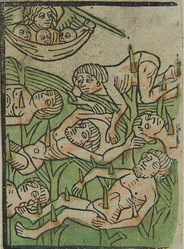 Stredoeurópsky grafik z 15. storočia – Životy svätých - Martýrium desaťtisíc