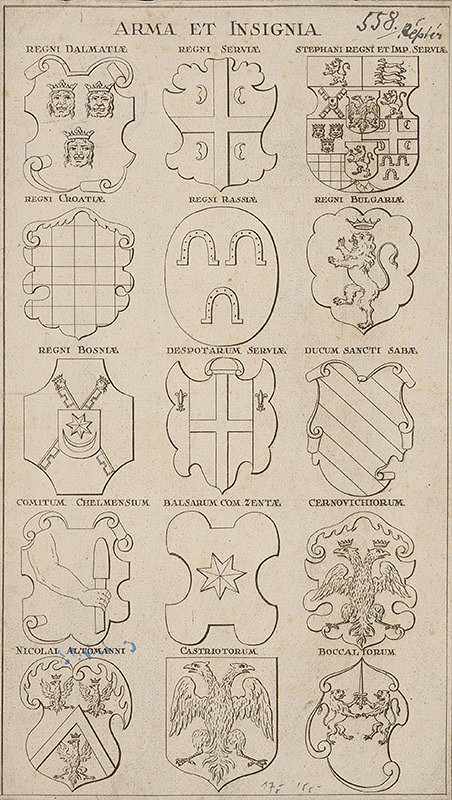 Stredoeurópsky grafik z 18. storočia – Arma et isignia - erby