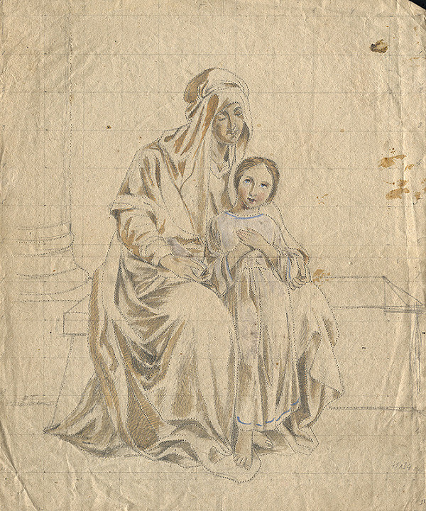 Stredoeurópsky grafik z 19. storočia – Sv.Anna s Máriou 