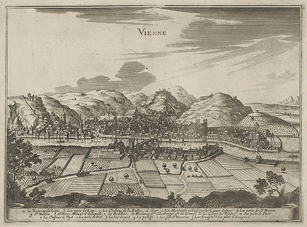 Stredoeurópsky grafik z 18. storočia – Pohľad na opevnenú Viedeň