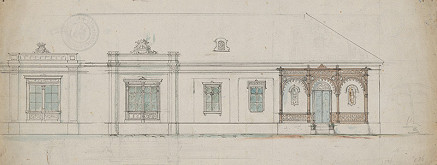 Karl Feigler – Návrh na fasádu rodinného domu s verandou v Bratislave 