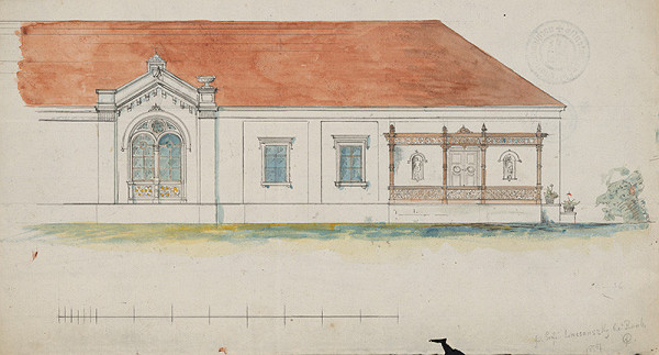 Karl Feigler – Návrh na fasádu rodinného domu s verandou v Bratislave 