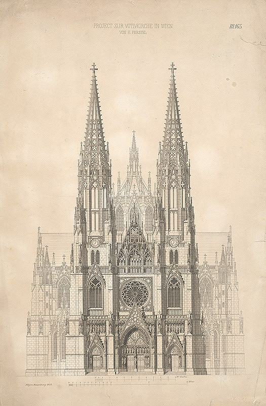 Heinrich von Ferstel – Fasáda kostola Sv.Štefana vo Viedni