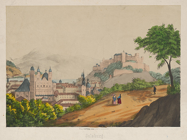 Nemecký maliar z 19. storočia – Pohľad na časť Soľohradu