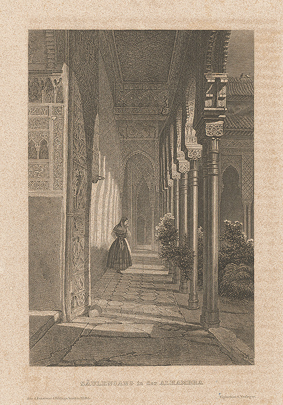 Stredoeurópsky maliar z 19. storočia – Chodba v Alhambre