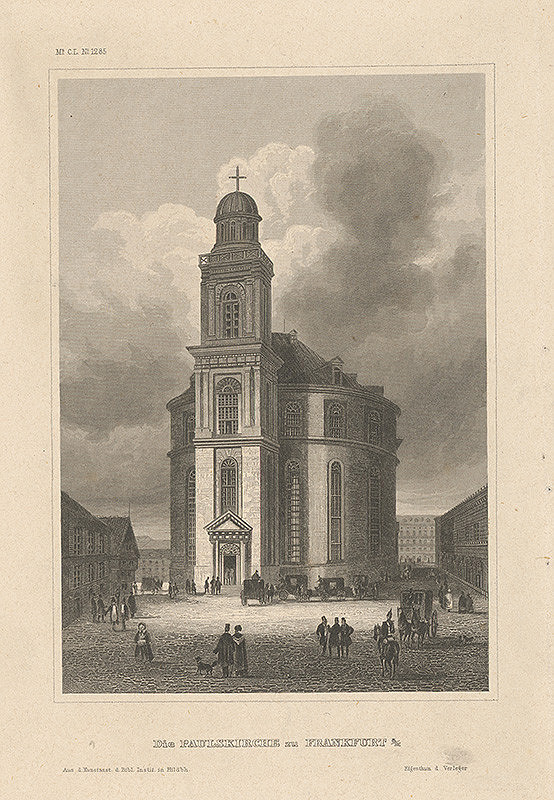 Nemecký maliar z 19. storočia – Paulánsky kostol vo Frankfurte n/Mohanom