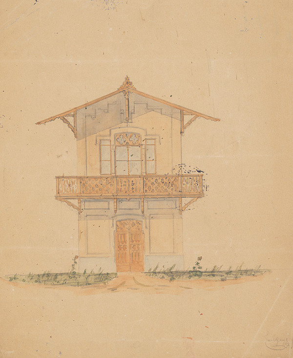 Karl Feigler – Fasáda záhrad. domu s balkónom 