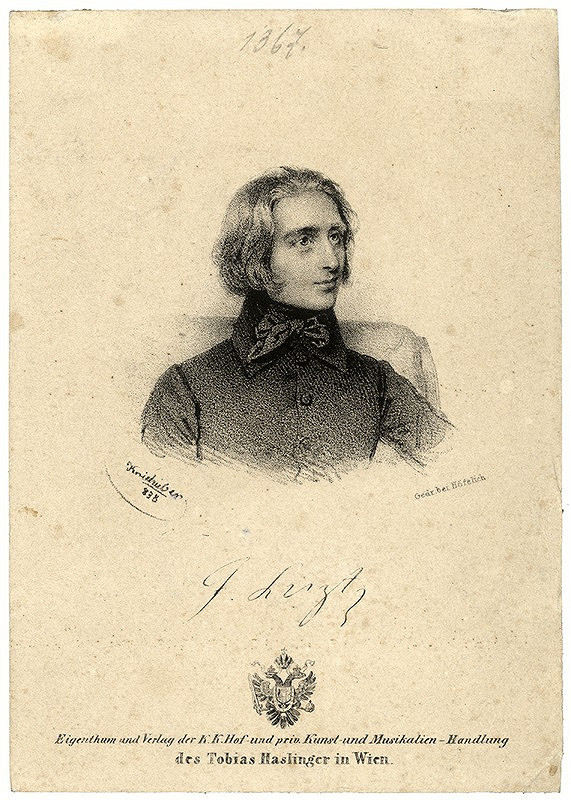 Joseph Kriehuber, Johann Höfelich – Portrét Franza Liszta