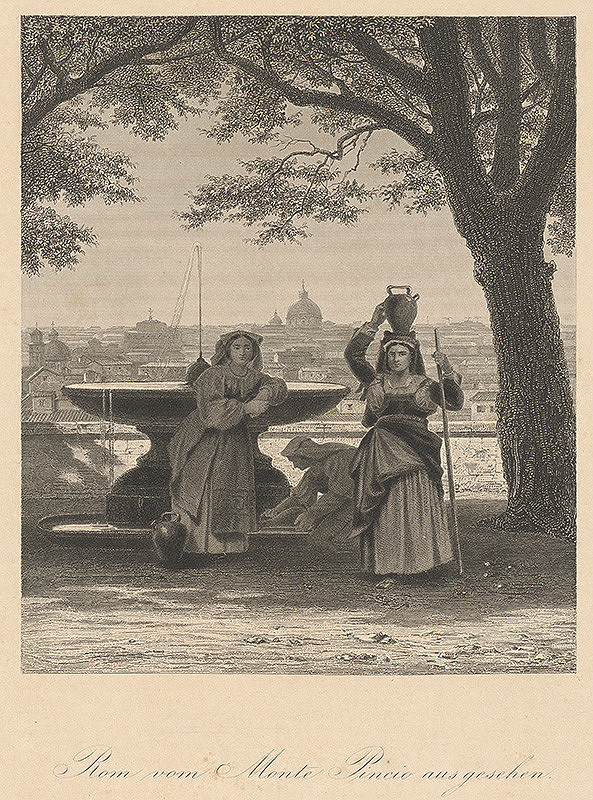 Nemecký maliar z 19. storočia – Pohľad na Rím z vrchu Pincio