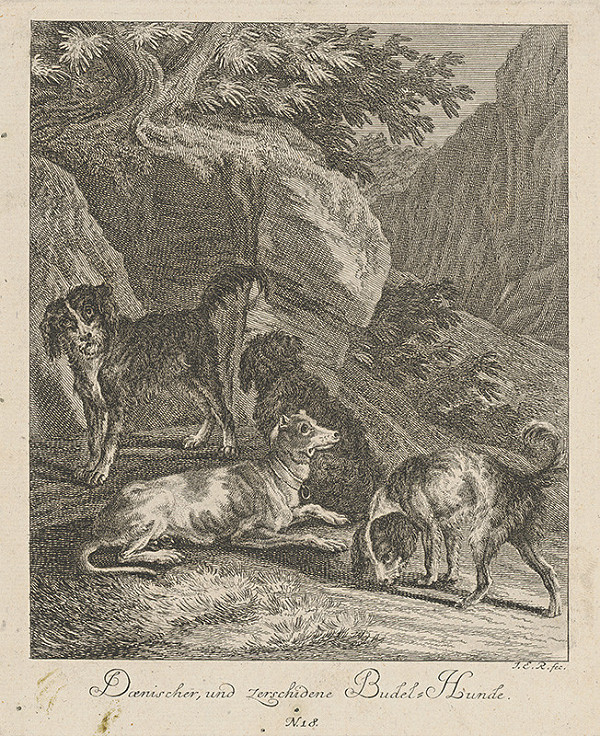 Johann Elias Ridinger – Skupina psov