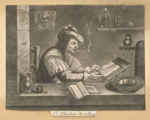 Stredoeurópsky grafik zo 17. storočia – Dedinský holič 