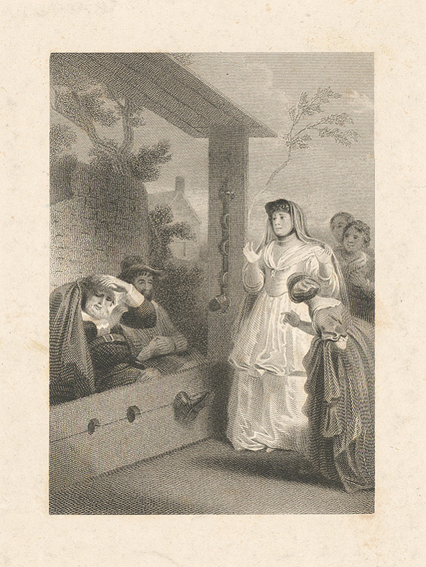 Stredoeurópsky grafik z 19. storočia – Trestanci na pranieri 