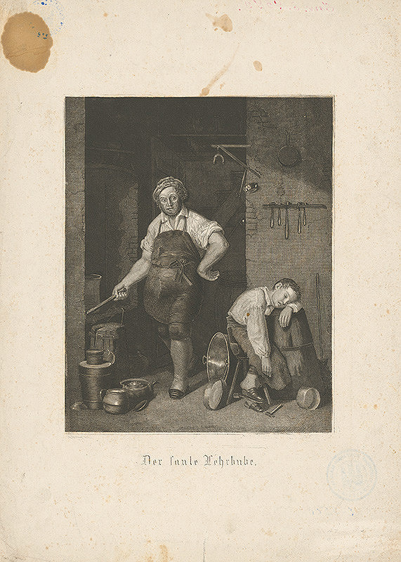 Stredoeurópsky grafik z 19. storočia – Lenivý učeň