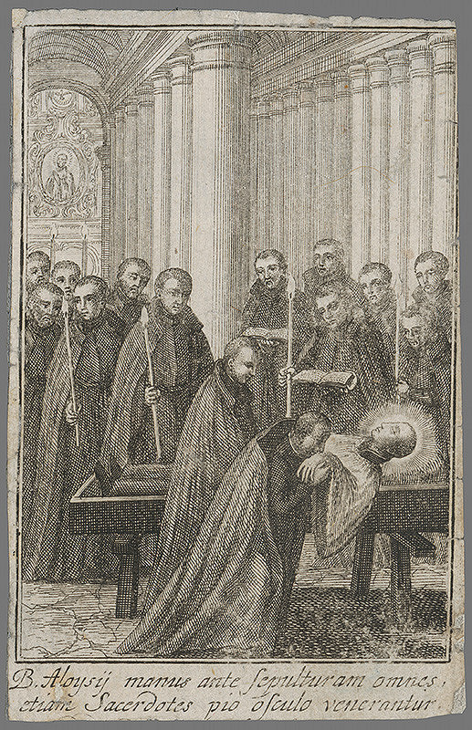Stredoeurópsky grafik z 19. storočia – Pohreb Sv.Alojza 