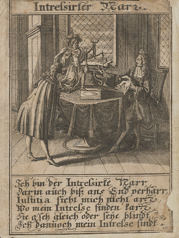 Stredoeurópsky grafik z 1. polovice 18. storočia – Záujemci a blázon