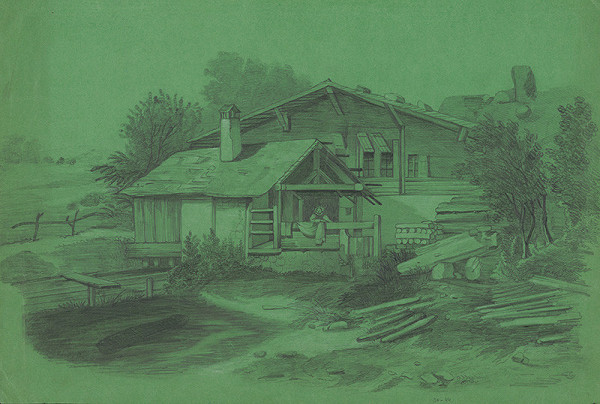 Stredoeurópsky grafik z 19. storočia – Sedliacky dom 