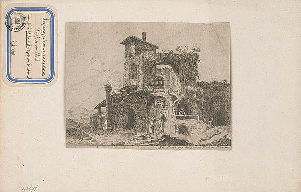 Stredoeurópsky grafik z 18. storočia – Zrúcanina domu