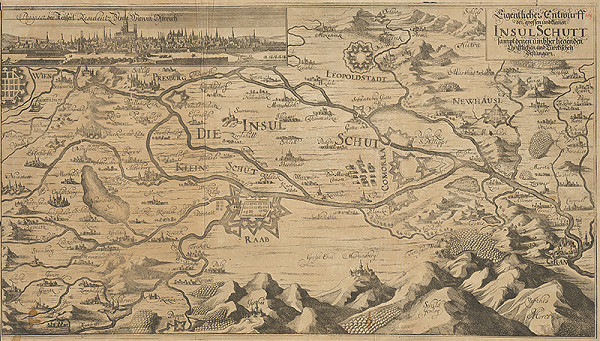 Stredoeurópsky grafik zo 17. storočia – Mapa Žitného ostrova