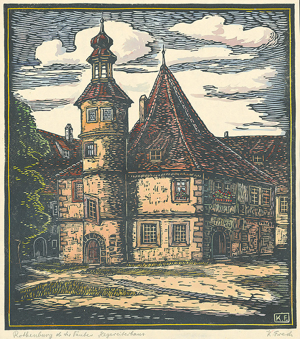 Karol Frech – Nádvorie zámku v Rothenburgu