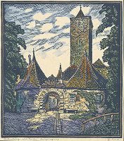 Karol Frech – Hradné nádvorie v Rothenburgu 