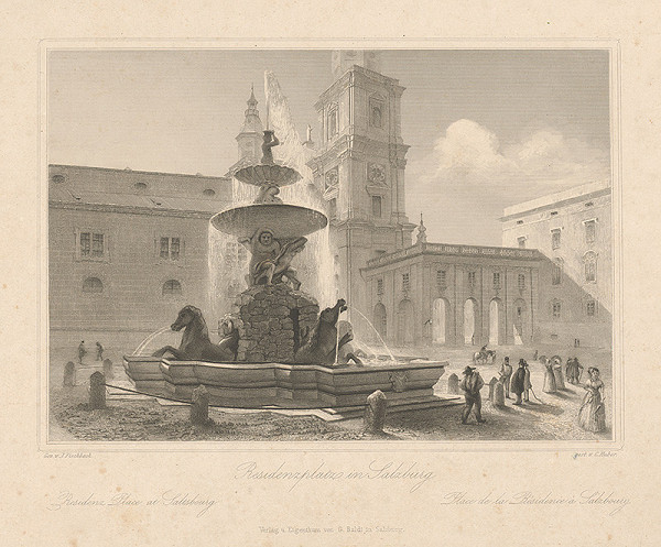 Conrad Huber, Johann Fischbach – Pohľad na námestie v Salzburgu
