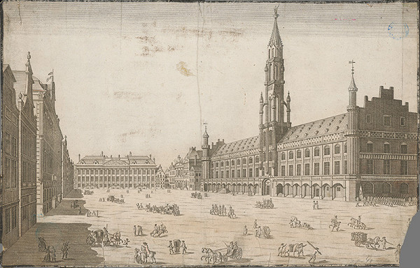 Stredoeurópsky grafik z 18. storočia – Pohľad na námestie