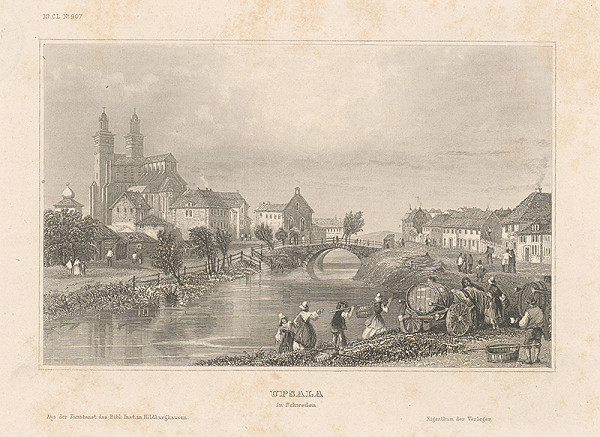Stredoeurópsky grafik z 19. storočia – Upsala vo Švédsku