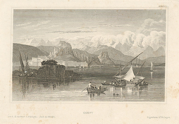 Stredoeurópsky grafik z 19. storočia – Ostrov Corfu