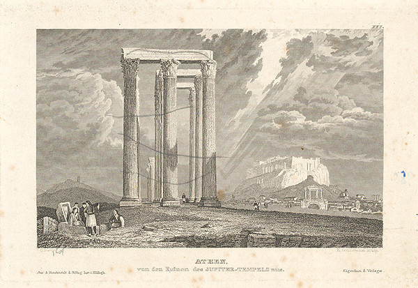 Ernst Friedrich Grünewald, Clarkson Stanfield – Athény so zrúcaninami kostola Jupitera