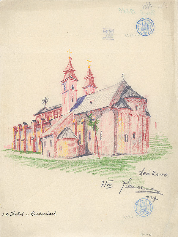 Ján Ladvenica – Románsky kostol v Diakovciach s prístavbou v 18. storočí