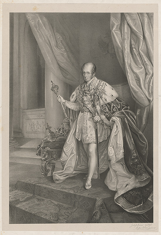 Josefine Anna Maria von Crippa Götzl – Cisár Ferdinand V. v korunovačnom ornáte 