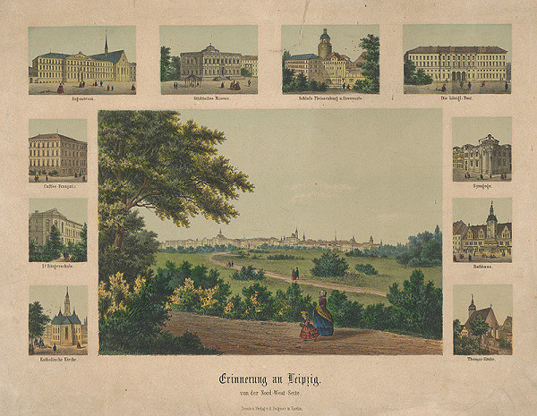 Stredoeurópsky grafik z 19. storočia – Spomienka na Lipsko