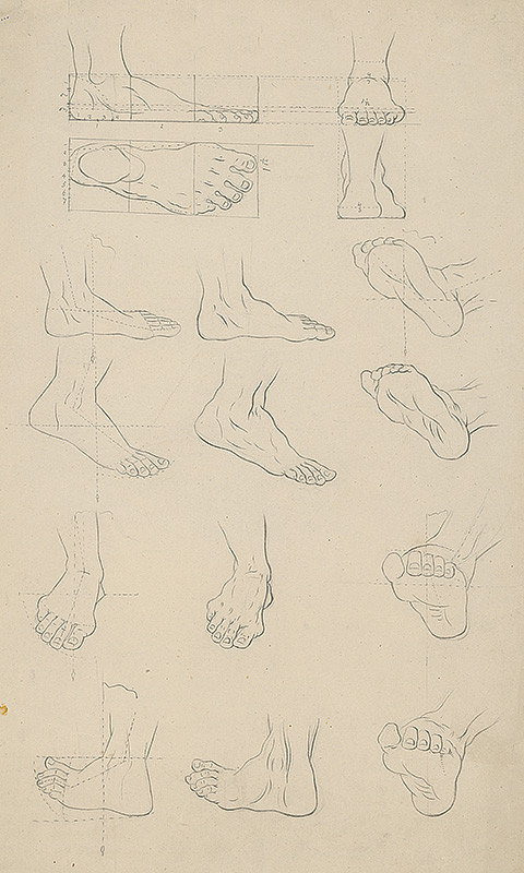 Stredoeurópsky grafik z 19. storočia – Štúdia nôh