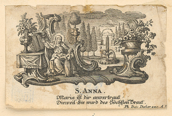 Nemecký grafik z 1. polovice 18. storočia – Svätá Anna