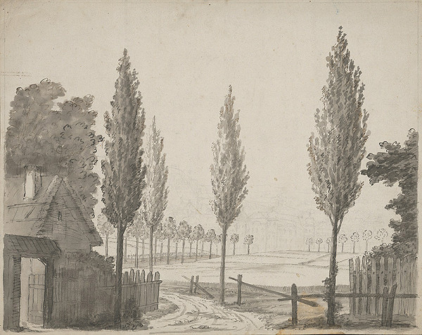 Stredoeurópsky grafik z 19. storočia – Pohľad na Petronell 