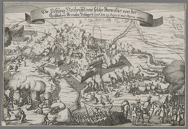 Stredoeurópsky grafik zo 17. storočia – Dobívanie pevnosti Nové Zámky