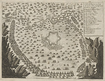 Gaspar Bouttats – Obliehanie Nových Zámkov Turkami 