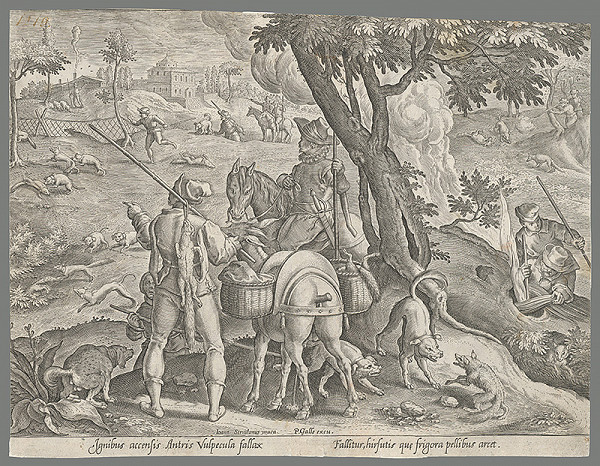 Philip Galle, Jan van der Straet, Neznámy rytec – Poľovačka na líšky (57) 