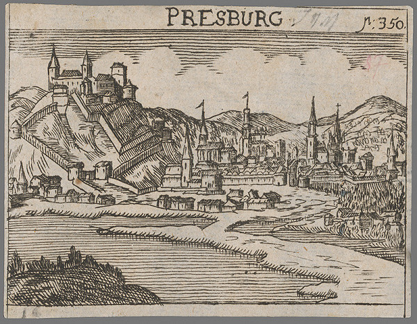 Stredoeurópsky grafik zo 17. storočia – Bratislava - pohľad z juhu