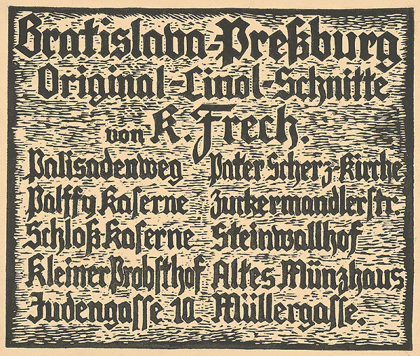 Karol Frech – Obsah listov z albumu Bratislavy