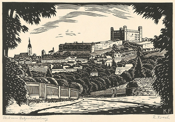 Karol Frech – Pohľad na Bratislavu od Púčkových domov 